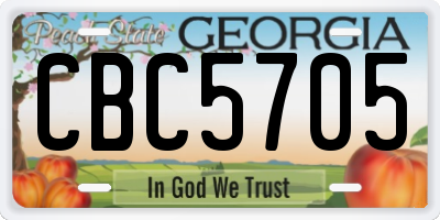 GA license plate CBC5705