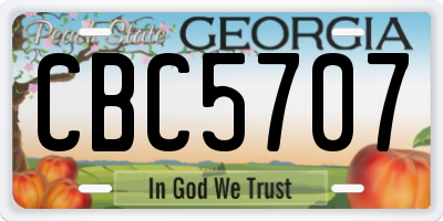 GA license plate CBC5707