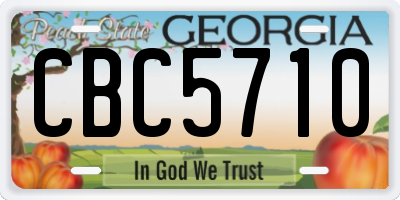 GA license plate CBC5710