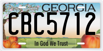 GA license plate CBC5712