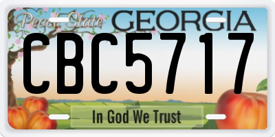 GA license plate CBC5717
