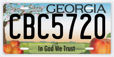 GA license plate CBC5720
