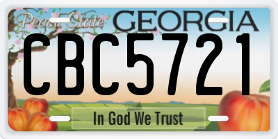 GA license plate CBC5721