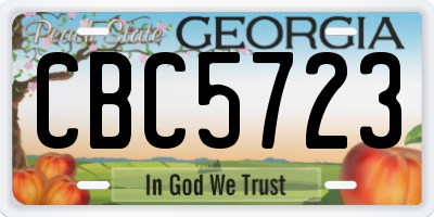 GA license plate CBC5723