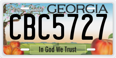 GA license plate CBC5727