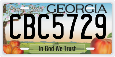 GA license plate CBC5729