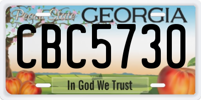 GA license plate CBC5730