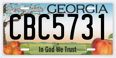 GA license plate CBC5731