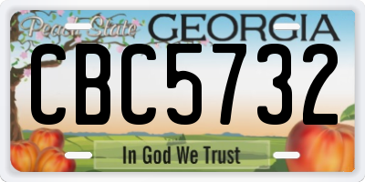 GA license plate CBC5732