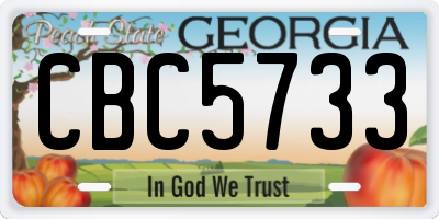 GA license plate CBC5733