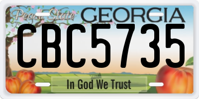 GA license plate CBC5735