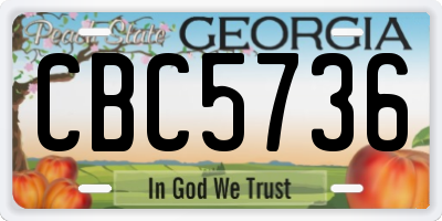 GA license plate CBC5736