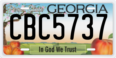 GA license plate CBC5737
