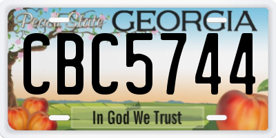 GA license plate CBC5744