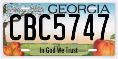 GA license plate CBC5747