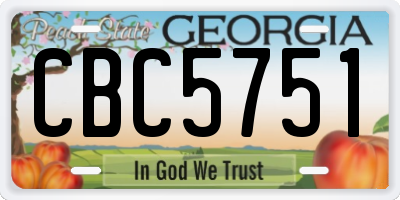 GA license plate CBC5751