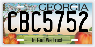 GA license plate CBC5752