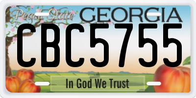 GA license plate CBC5755