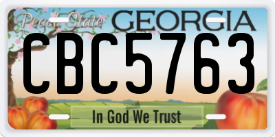 GA license plate CBC5763