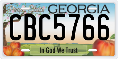 GA license plate CBC5766