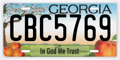 GA license plate CBC5769