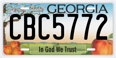 GA license plate CBC5772