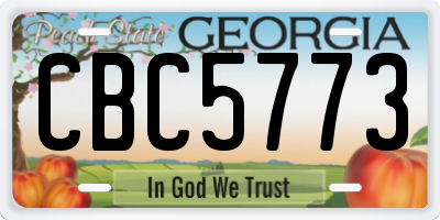 GA license plate CBC5773