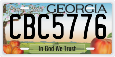 GA license plate CBC5776