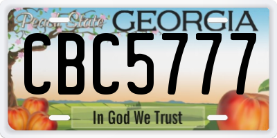GA license plate CBC5777