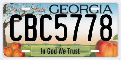 GA license plate CBC5778