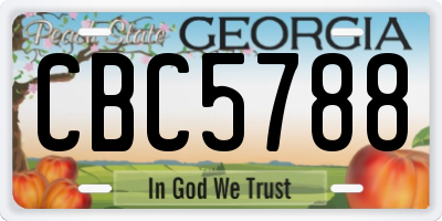 GA license plate CBC5788