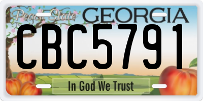 GA license plate CBC5791