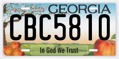 GA license plate CBC5810