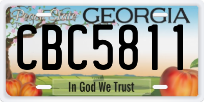 GA license plate CBC5811