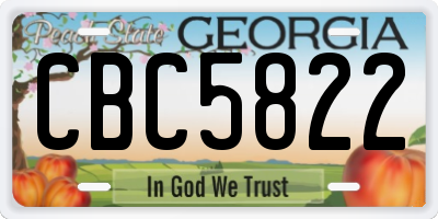 GA license plate CBC5822