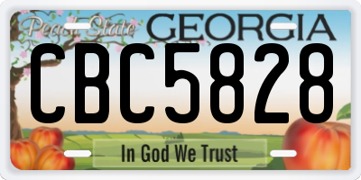 GA license plate CBC5828