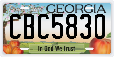 GA license plate CBC5830
