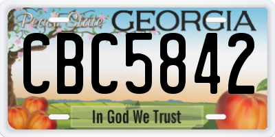 GA license plate CBC5842