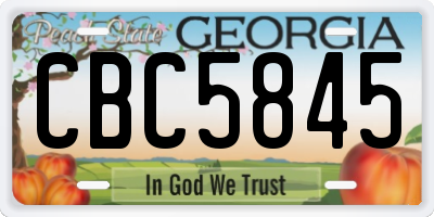 GA license plate CBC5845
