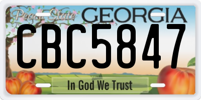 GA license plate CBC5847