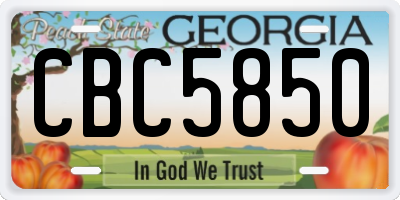 GA license plate CBC5850