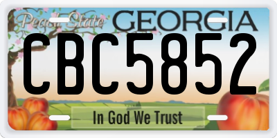 GA license plate CBC5852