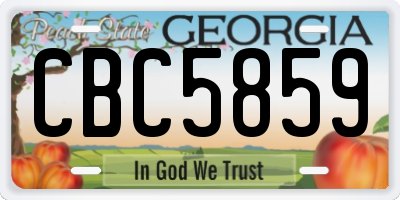 GA license plate CBC5859