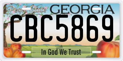 GA license plate CBC5869