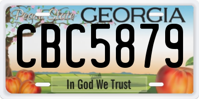 GA license plate CBC5879