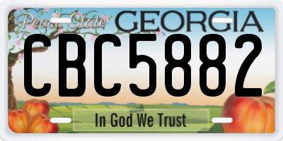 GA license plate CBC5882