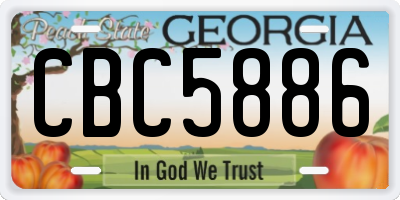 GA license plate CBC5886