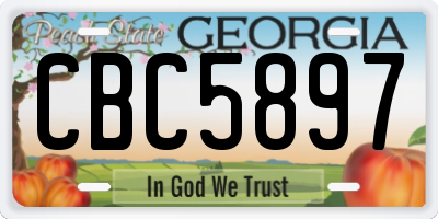 GA license plate CBC5897