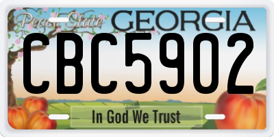 GA license plate CBC5902