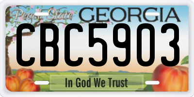 GA license plate CBC5903